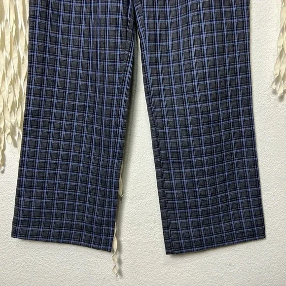 Reformation Blue and Gray Plaid High Rise Pant Size 4 - Picture 6 of 9